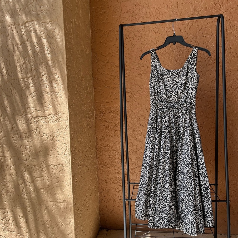 Vintage Jonathan Logan Black and White Pleated Dress